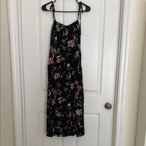 Forever 21 Black Floral Midi Dress